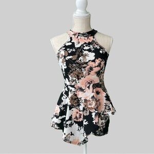 Halter Romper with Asymmetrical Skirt